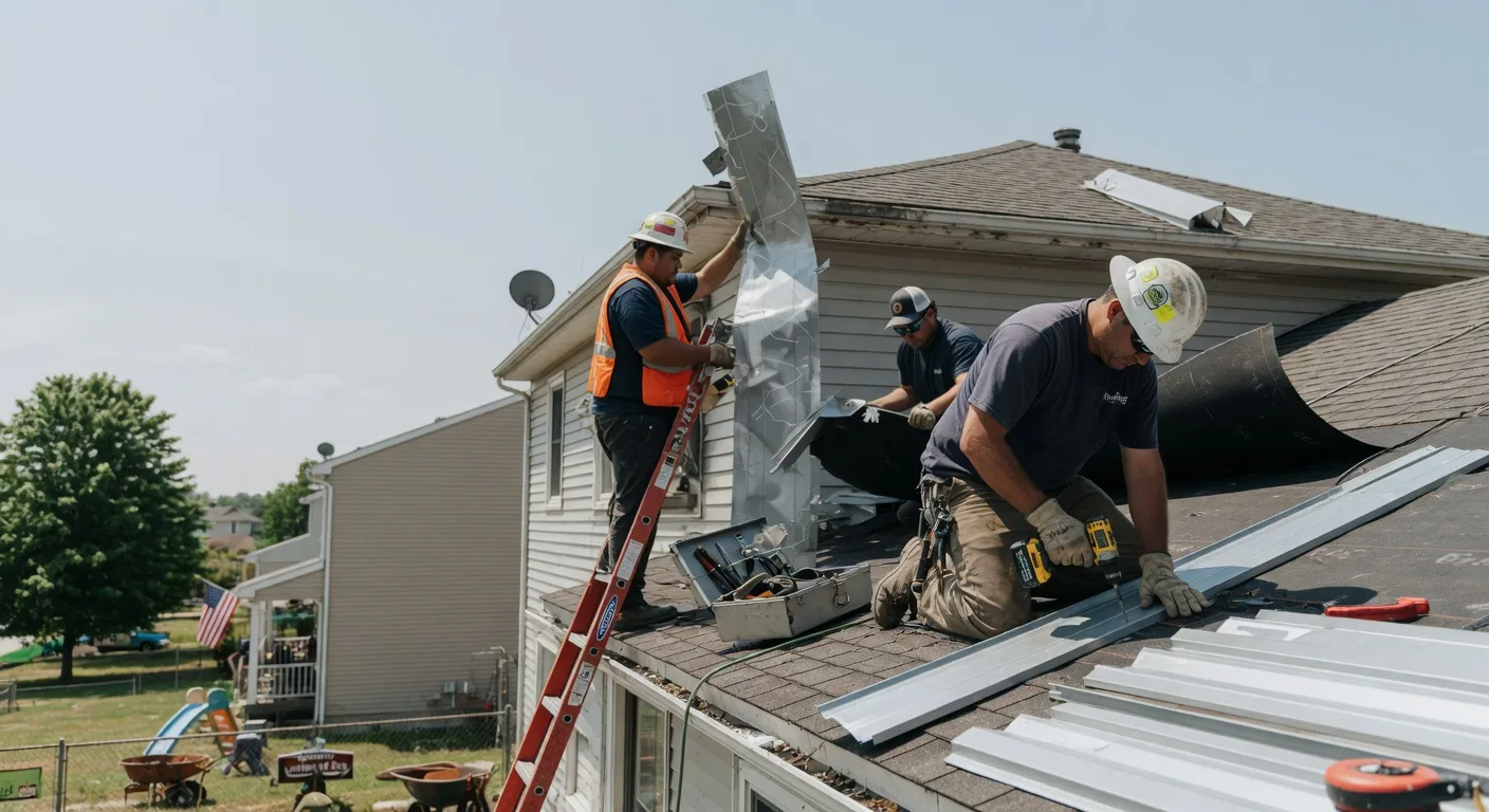 Storm Damage Metal Roof Repair in Lovilia, IA